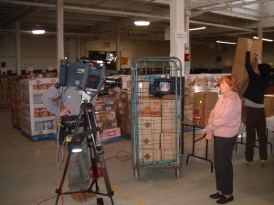 Sue Cox being interviewed by Toronto television station